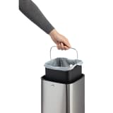 Poubelle automatique à capteur, inox NO TOUCH DURABLE - Poubelle DURABLE NO TOUCH 6 litres, seau intérieur retiré par son anse