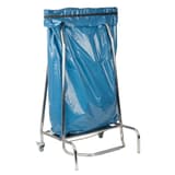 Support de sac à pédale sur roulettes, 120 litres QUICKSTEP APS - Support de sac APS QUICKSTEP avec un sac poubelle bleu