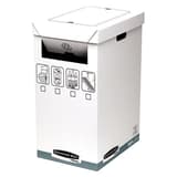 Poubelle de tri en carton, 90 litres System poubelle de tri FELLOWES - Poubelle de tri Fellowes BANKERS BOX System grise, vue de face, ouverture frontale