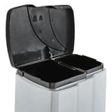 Poubelle à pédale de tri, 7 + 15 litres gunnar KEEEPER - Poubelle à pédale de tri keeeper gunnar, couvercle ouvert sur les deux bacs