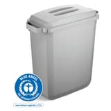 Poubelle de tri en plastique recyclé, 60 litres DURABIN ECO 60 DURABLE - Poubelle DURABLE DURABIN ECO 60 litres gris, avec un couvercle de couleur, vendu à part