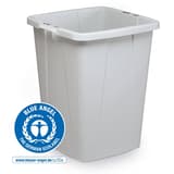 Poubelle de tri carrée en plastique recyclé, 90 litres DURABIN ECO 90 DURABLE - Poubelle DURABLE DURABIN ECO 90 litres gris, vue d'ensemble