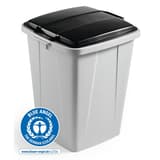 Poubelle de tri carrée en plastique recyclé, 90 litres DURABIN ECO 90 DURABLE - Poubelle DURABLE DURABIN ECO 90 litres gris, avec un couvercle de couleur, vendu à part