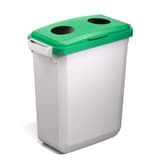 Couvercle à charnière pour poubelle DURABIN 60, verre DURABIN couvercle SPECIAL verre DURABLE - Couvercle à charnière DURABLE DURABIN 60 SPECIAL verre, posé sur une poubelle DURABIN 60