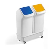 Chariot pour deux poubelles DURABIN SQUARE 40 DURABIN SQUARE TROLLEY DUO 40 DURABLE - Chariot DURABLE DURABIN SQUARE TROLLEY DUO 40, avec deux poubelles DURABIN SQUARE 40