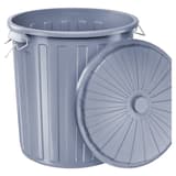 Poubelle d'extérieur avec couvercle à étriers, 55 ou 73 litres Poubelle avec couvercle the big boy HELIT - Poubelle avec couvercle helit the big boy 55 litres grise, couvercle posé à côté
