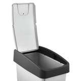 Poubelle à couvercle à double ouverture, 10 ou 25 litres Poubelle à couvercle double ouverture magne KEEEPER - Poubelle à couvercle double ouverture keeeper magne 25 litres, couvercle relevé vers le haut