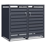 Abri pour deux poubelles, bacs jusqu'à 240 litres GB2213 PHOENIX - Abri pour deux poubelles Phoenix GB2213 anthracite, vue de face