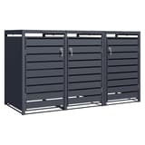 Abri pour trois poubelles, bacs jusqu'à 240 litres GB3320 PHOENIX - Abri pour trois poubelles Phoenix GB3320 anthracite, vue de face