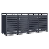 Abri pour quatre poubelles, bacs jusqu'à 240 litres GB4426 PHOENIX - Abri pour quatre poubelles Phoenix GB4426 anthracite, vue de face