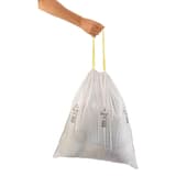 Rouleau de 20 sacs en plastique recyclé Sacs poubelle à liens coulissants 35 litres, blancs SECOLAN - Sac poubelle Secolan 35 litres blanc fermé par son lien coulissant