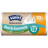 Rouleau de 37 sacs en plastique recyclé Sacs poubelle antibactériens à poignées 10 litres, blancs SWIRL - Rouleau de 37 sacs en plastique recyclé, sacs poubelle swirl 10 litres blancs