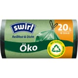 Rouleau de 18 sacs recyclés labellisés Ange bleu Sacs poubelle à liens coulissants 20 litres, verts SWIRL - Rouleau de 18 sacs recyclés labellisés Ange bleu, sacs poubelle swirl 20 litres verts
