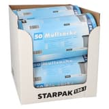 Rouleau de 50 sacs en PEHD de 18 microns Sacs poubelle 120 litres, bleus STARPAK - Présentoir carton des rouleaux STARPAK 120 litres bleus