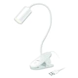 USB, blanche Lampe de lecture LED à pince LOGILINK - Lampe de lecture LED à pince LogiLink LED024 blanche, col de cygne et câble USB