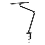 Lampe de bureau LED à pince, double bras articulé Zirkon HANSA - Lampe de bureau LED à pince Hansa Zirkon noire, double bras articulé