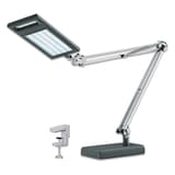 Lampe de travail LED, pied et pince, double bras articulé 4 Work HANSA - Lampe de travail LED Hansa 4 Work anthracite sur son pied, avec la pince fournie