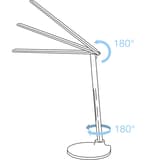 Lampe de bureau LED, écran date et heure, port USB Strato MAGNETOPLAN - Réglages de la tête et du bras de la lampe magnetoplan Strato