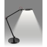 Lampe de bureau LED, double bras articulé, minuteur Giant CEP - Lampe CEP Giant noire allumée