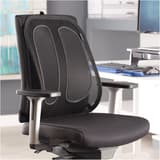 Fixation Tri-Tensioning, noir Support dorsal en maille Office Suites FELLOWES - Support dorsal en maille Fellowes Office Suites noir sur une chaise de bureau