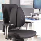2 parties mobiles, réglable en hauteur, noir Support dorsal Back Angel FELLOWES - Support dorsal Fellowes Back Angel noir sur une chaise de bureau