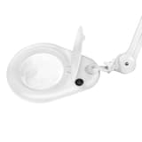 Loupe en verre 5 dioptries, double bras articulé Lampe loupe LED à pince LOGILINK - Tête de la lampe loupe LogiLink WZ0058 avec son interrupteur