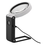 à main ou de table, x 2,5 et x 10 Loupe éclairée LED et UV à pied pliable WEDO - Loupe éclairée LED et UV WEDO sur son pied pliable