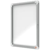 Extérieure, fond magnétique, 4 x A4 Vitrine d'affichage Premium Plus NOBO - Vitrine d'affichage d'extérieur nobo Premium Plus 4 x A4, porte ouverte