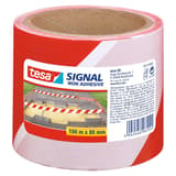 Non adhésif, 80 mm x 100 m, rouge et blanc Ruban de signalisation Signal TESA - Rouleau de ruban de signalisation tesa Signal rouge et blanc, 80 mm × 100 m