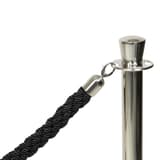1,5 m, corde torsadée noire, embouts chromés Corde pour poteau d'accueil CLASSIC SECURIT - Mousqueton chromé de la corde Securit CLASSIC