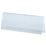 Polystyrène, A4 Porte-nom de table DEFLECTO - Porte-nom de table deflecto vide, forme de toit en polystyrène transparent
