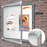 Intérieure, fond magnétique, 6 x A4 Vitrine d'affichage Premium Plus NOBO - Vitrine d'affichage d'intérieur nobo Premium Plus 6 x A4, porte battante ouverte