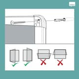 Intérieure, fond magnétique, 6 x A4 Vitrine d'affichage Premium Plus NOBO - Vitrine d'affichage d'intérieur nobo Premium Plus 6 x A4, schéma de fixation par les coins