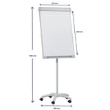 Magnétique, piètement étoile à 5 roulettes, 670 x 950 mm Chevalet de conférence PRO Mobil FRANKEN - Cotes du chevalet FRANKEN PRO Mobil