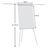 Magnétique, trépied, 2 bras latéraux, 680 x 1050 mm Chevalet de conférence ECO Standard FRANKEN - Cotes du chevalet FRANKEN ECO Standard