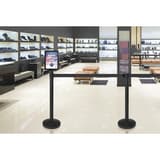 Lot de 2, noir mat, sangle noire de 2 m Poteaux de guidage RETRACTABLE SECURIT - Poteaux Securit RETRACTABLE noirs dans un magasin
