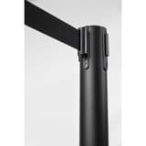 Lot de 2, noir mat, sangle noire de 2 m Poteaux de guidage RETRACTABLE SECURIT - Tête du poteau Securit RETRACTABLE noir, sangle noire