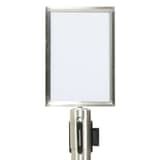 A4 portrait, inox brossé Cadre d'information pour poteau RETRACTABLE EUROPEL - Cadre d'information A4 EUROPEL inox brossé en tête de poteau RETRACTABLE (poteau non fourni)