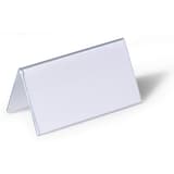 Étiquette 100 x 52 mm, boîte de 25 Porte-nom chevalet DURABLE - Porte-nom chevalet DURABLE 8051 transparent, vide, vu de trois quarts
