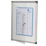 Fond magnétique, 1 x A4 Vitrine d'affichage extra-plate NOBO - Vitrine d'affichage extra-plate nobo 1 x A4, porte entrouverte