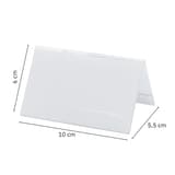 Chevalet transparent, 100 x 60 mm, lot de 10 Présentoir de table SIGEL - Cotes du présentoir de table sigel TA136 : 10 x 6 x 5,5 cm