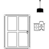 Intérieure, fond magnétique, 6 x A4 Vitrine d'affichage SP MAGNETOPLAN - Vitrine d'affichage d'intérieur magnetoplan SP 6 x A4, schéma de montage au mur