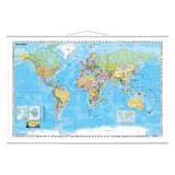 137 x 97 cm, échelle 1:33 000 000, légende en anglais Carte du monde pelliculée FRANKEN - Carte du monde pelliculée FRANKEN avec barres de suspension