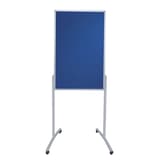 Tableau blanc magnétique, feutre bleu au dos Chevalet de conférence combiné PRO FRANKEN - Chevalet combiné FRANKEN KombiFlipchart PRO, face en feutre bleu