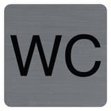 Aspect aluminium brossé, 75 x 75 mm Plaque adhésive WC 67179E EXACOMPTA - Plaque adhésive WC EXACOMPTA 67179E carrée, aspect aluminium brossé