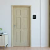 Contreplaqué noir, 105 x 150 mm Plaque WC femmes 421034 EUROPEL - Pictogramme EUROPEL 421034 collé sur une porte
