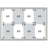 Intérieure, fond magnétique, 8 x A4 Vitrine d'affichage X-tra!Line FRANKEN - Vitrine d'affichage FRANKEN X-tra!Line 8 x A4, vue de trois quarts