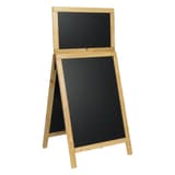 Avec en-tête, double face, cadre hêtre Stop-trottoir ardoise DELUXE Top Board SECURIT - Stop-trottoir Securit DELUXE Top Board cadre hêtre, en-tête ardoise