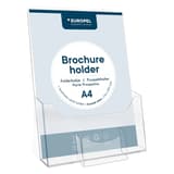 A4 portrait, transparent Porte-brochures avec porte-cartes EUROPEL - Porte-brochures EUROPEL A4, 1 compartiment, transparent, garni de documents