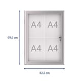 Extérieur abrité, fond magnétique, 4 x A4 Vitrine d'affichage excite MAUL - Vitrine d'affichage MAULexcite 4 x A4, dimensions